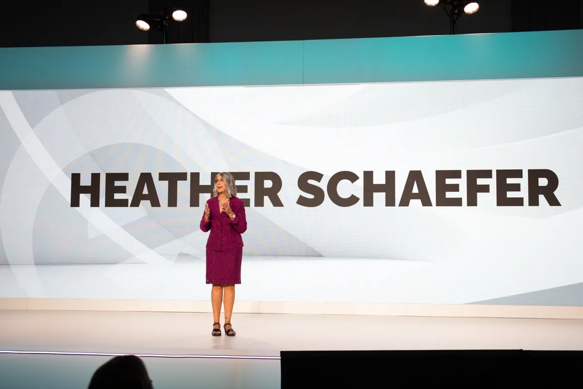 Heather Schaefer speaking at event