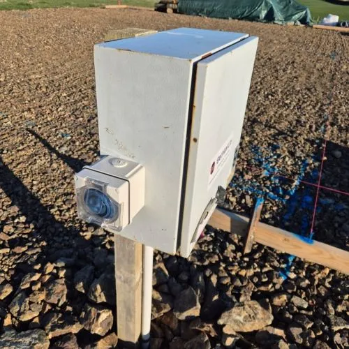 Image of a builder's pole on site in rural New Zealand.