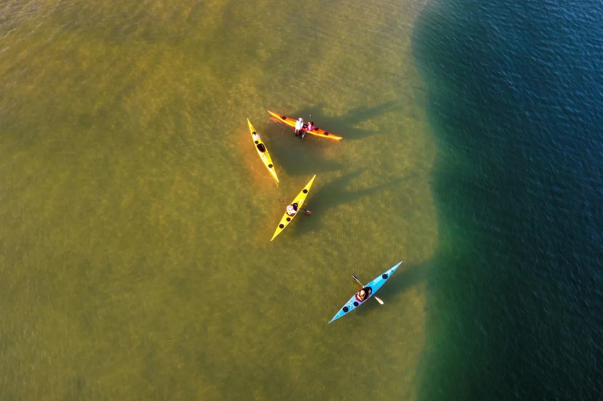 Kayaking off the coast