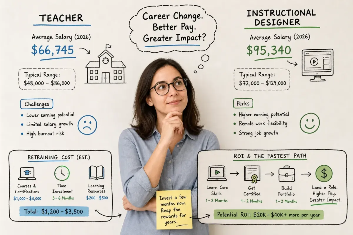 Woman who is a teacher considering if leaving the classroom for instructional design roles is worth it