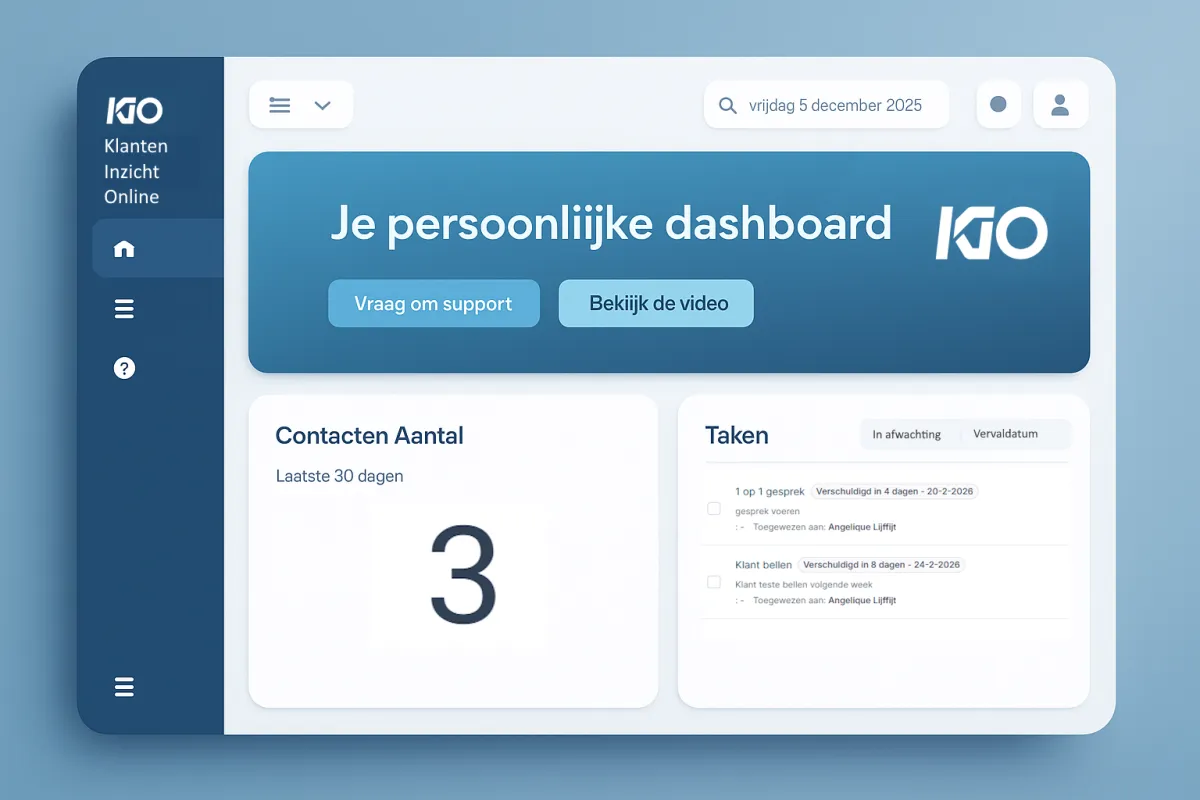 kio, kantenregistratie systeem online