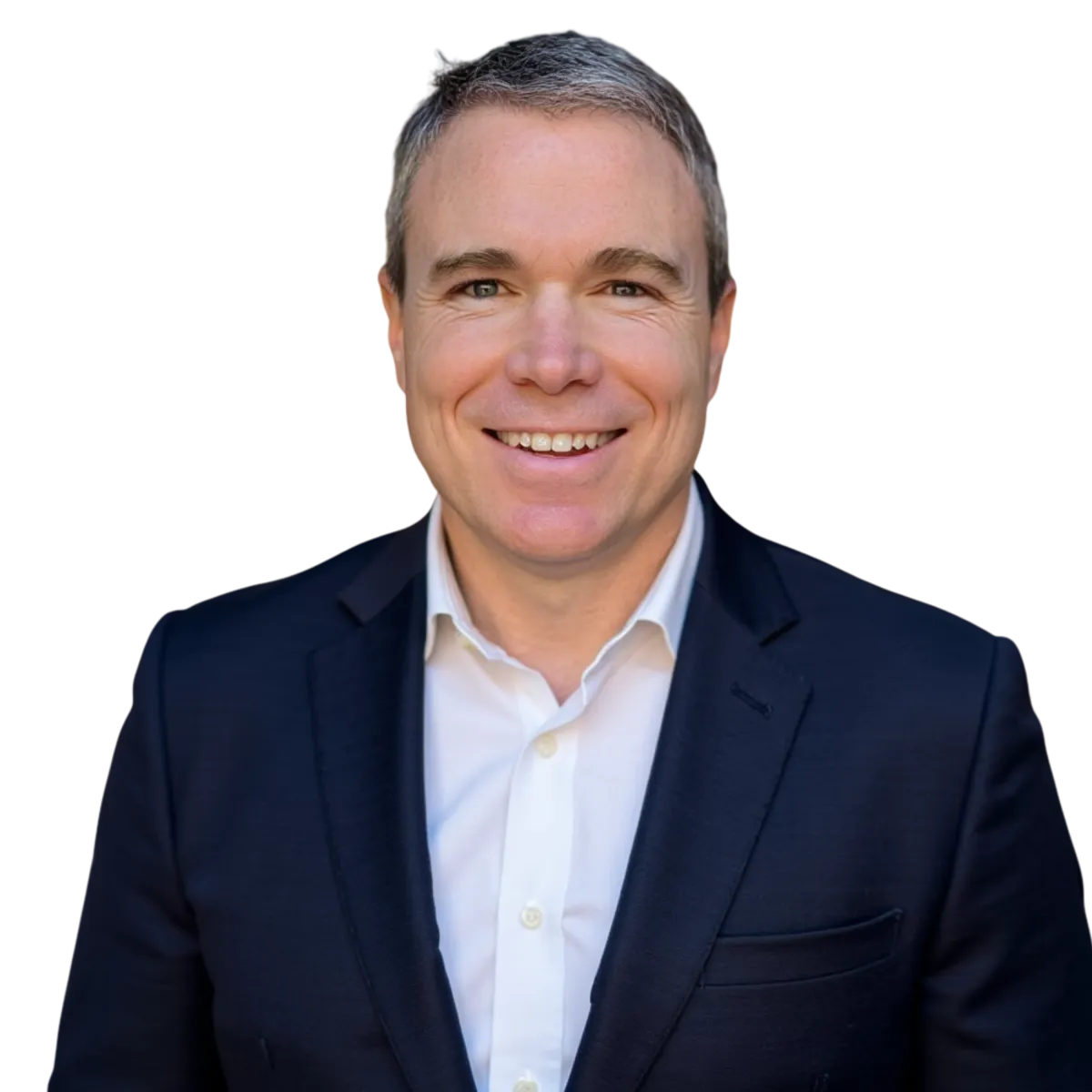 Dr. Todd headshot smiling in navy suit