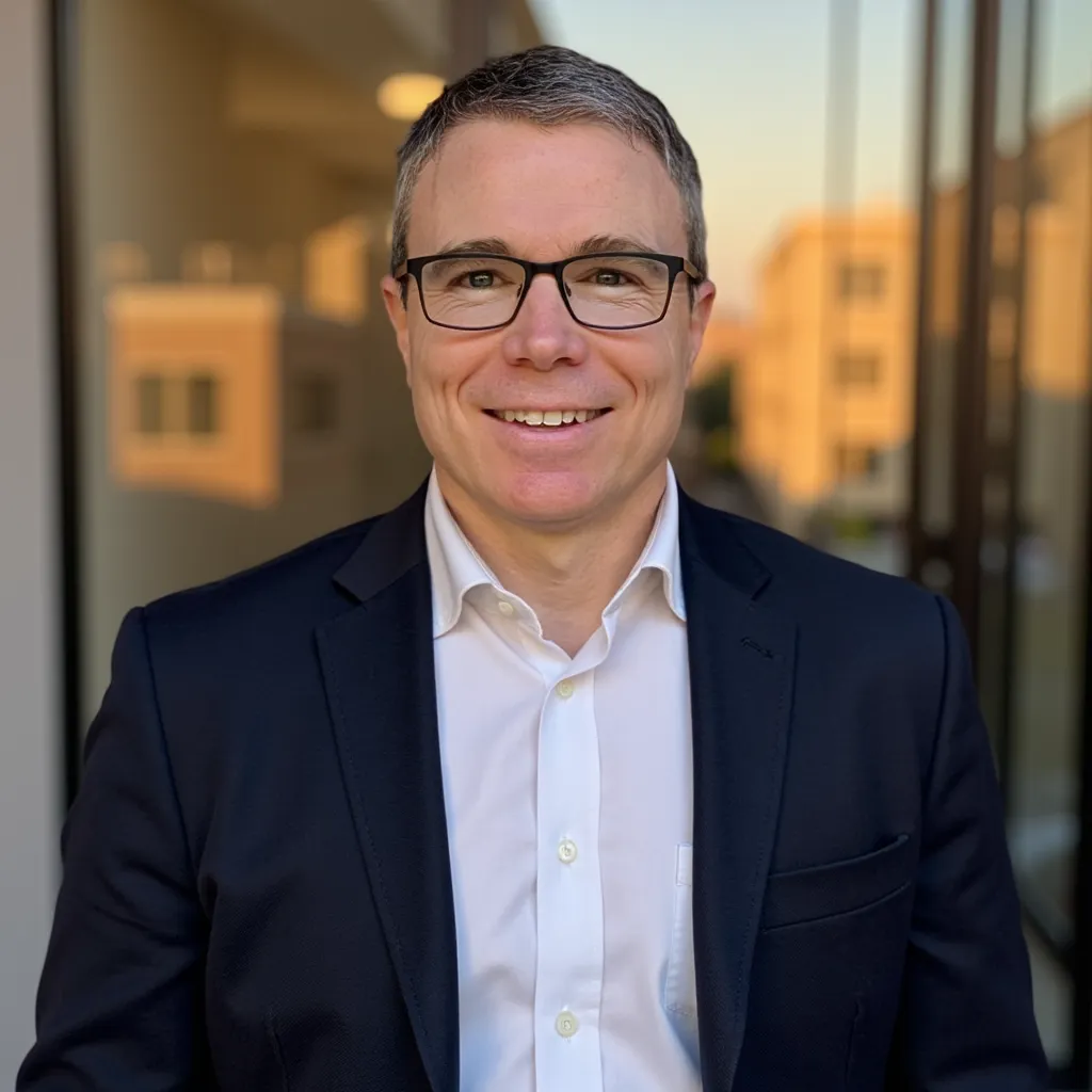 Dr. Todd in front of business