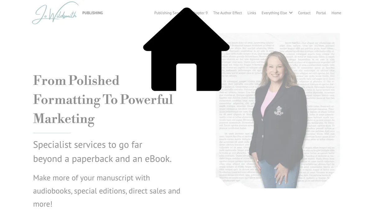 A thumbnail image showing the JoWP home page with a house icon in front of it