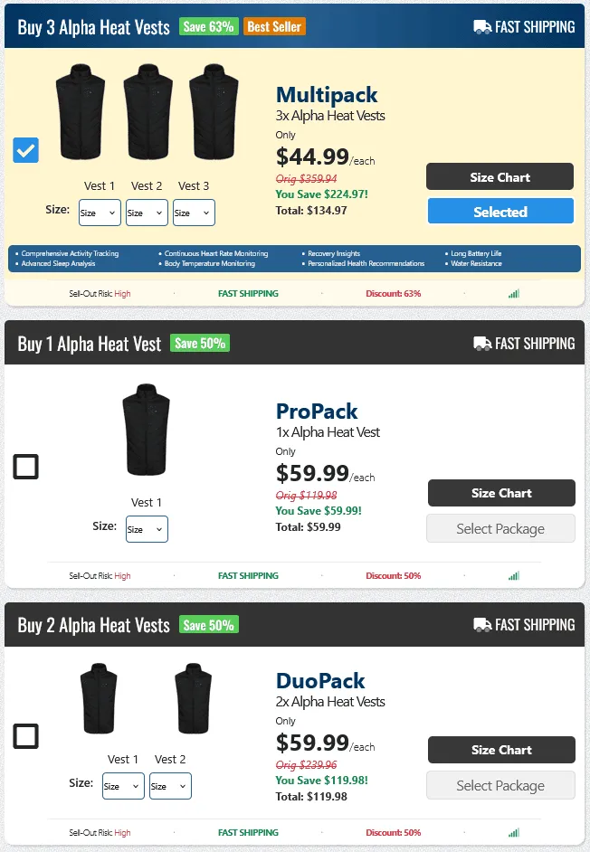 Alpha Heat Vest price