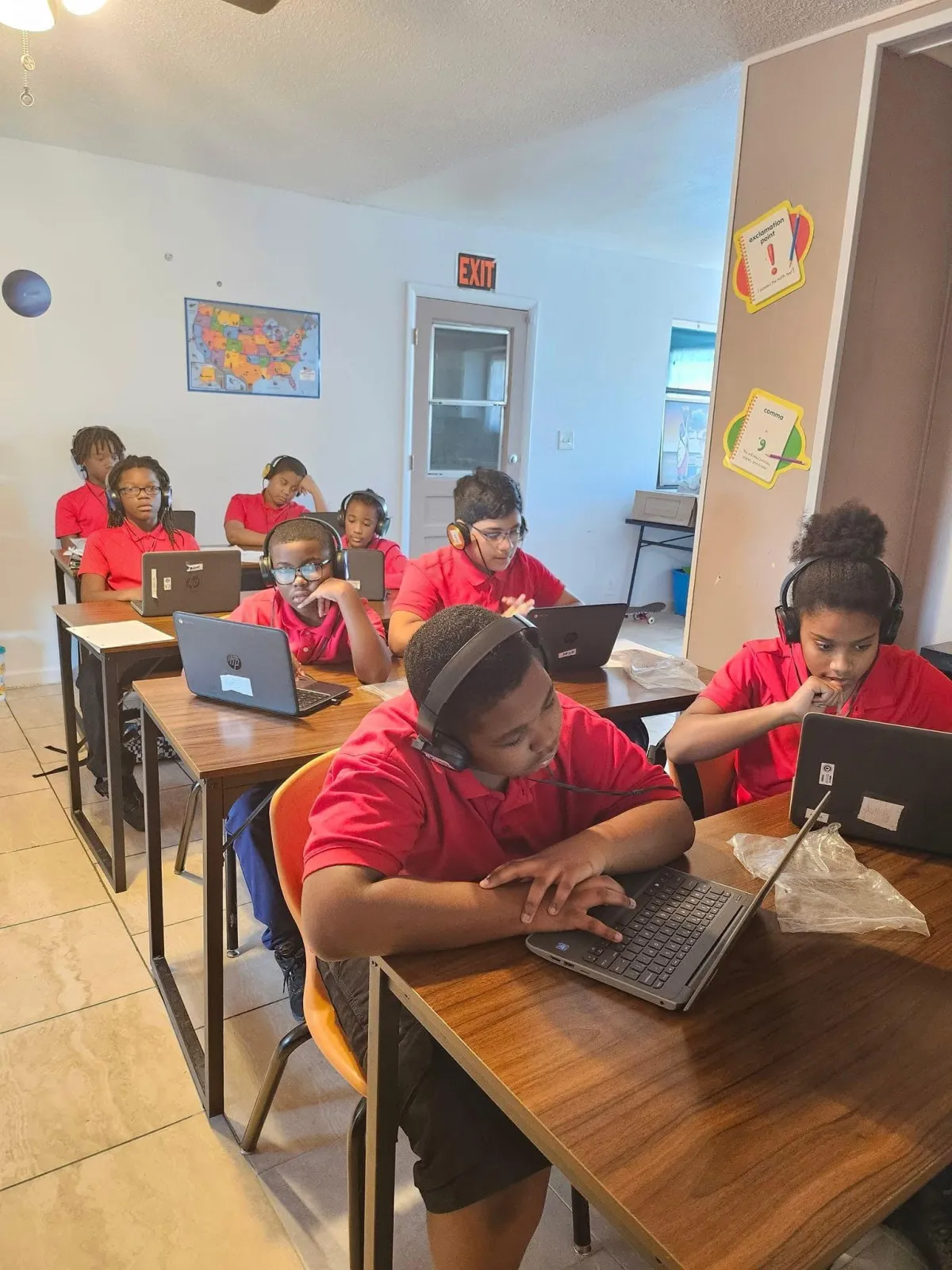 Students and teacher learning together in a small microschool classroom in Phoenix, Arizona