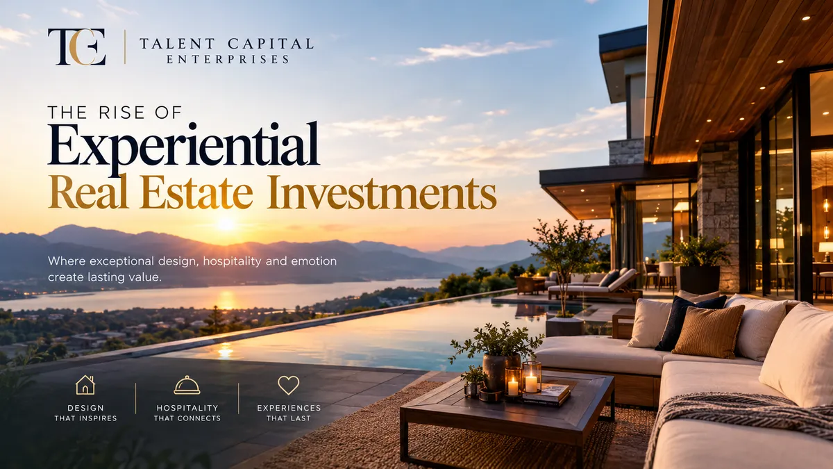 Experiential real estate investment property designed for emotional connection, hospitality, and memorable guest experiences by Talent Capital Enterprises