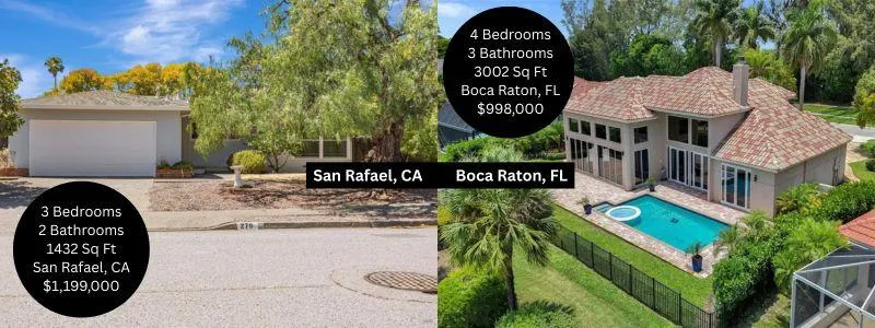 Boca Raton Home vs San Francisco Bay Home Comparison