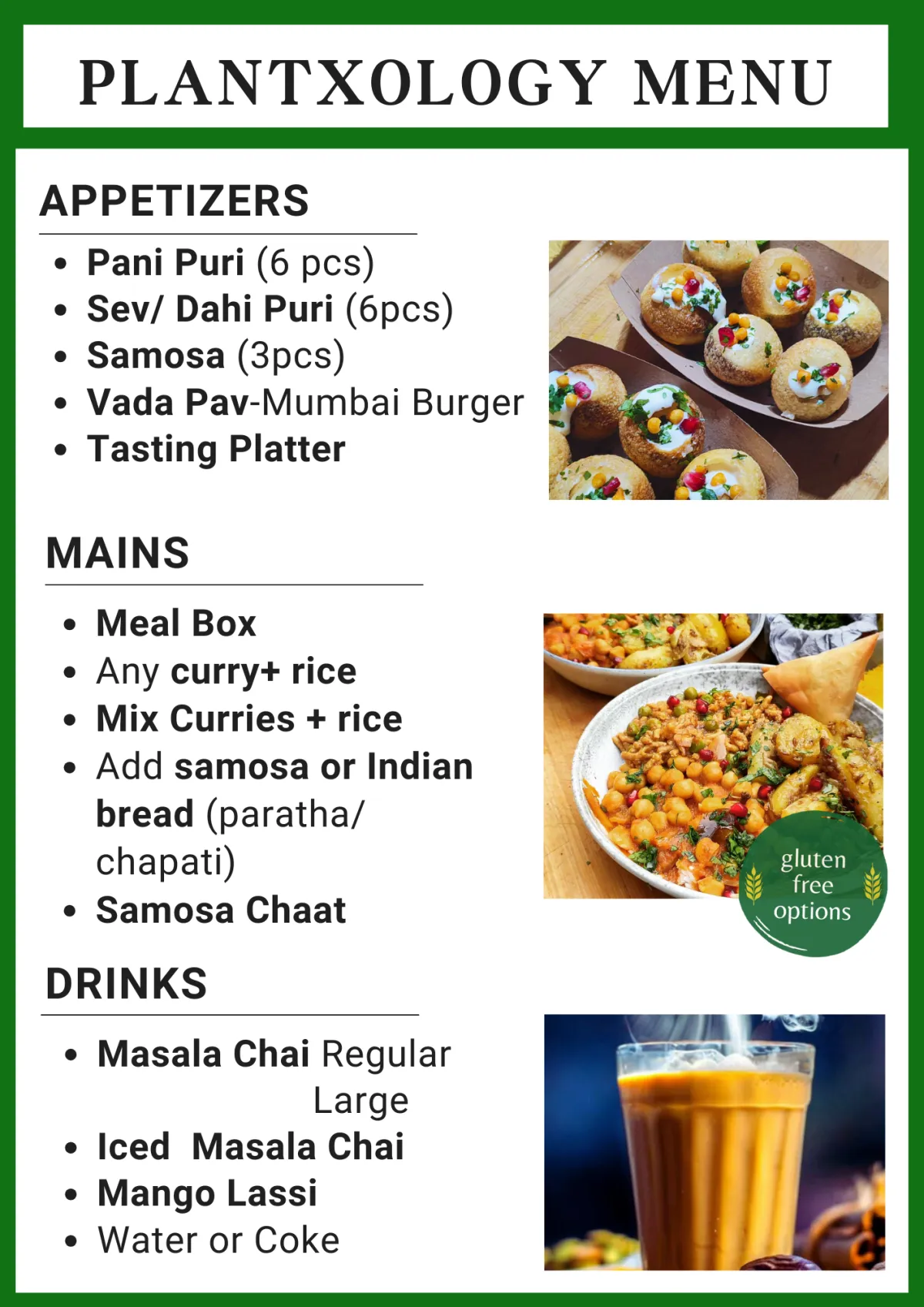 Plantxology Vegan Indian Street Food Menu Brick Lane 