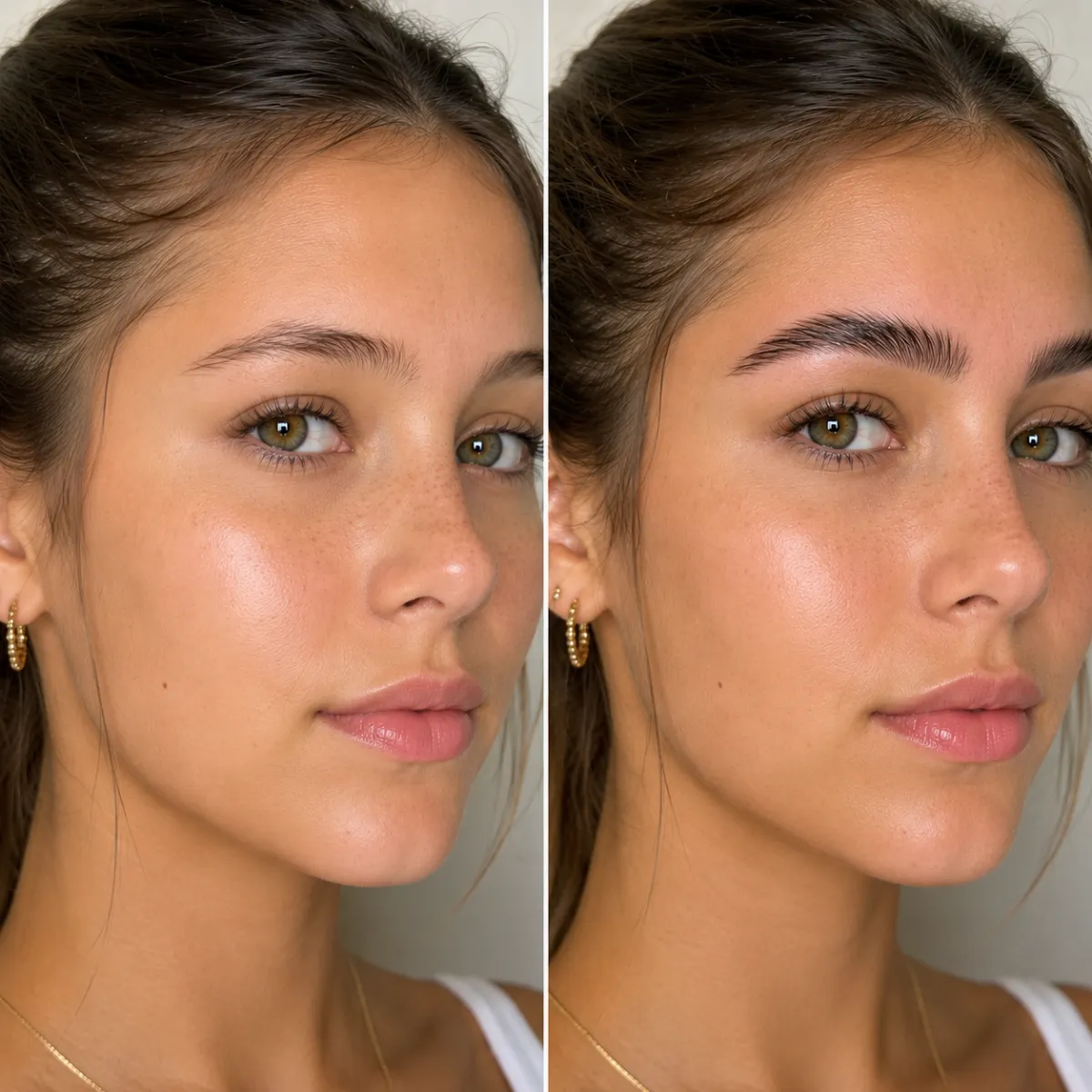 Real client brow lamination result