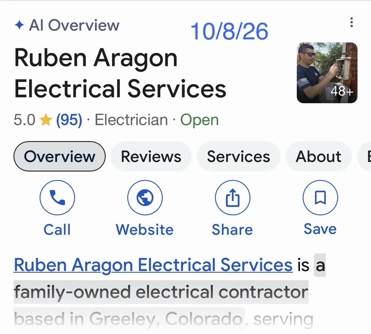 Ruben Aragon Electrical Service Google Business Profile