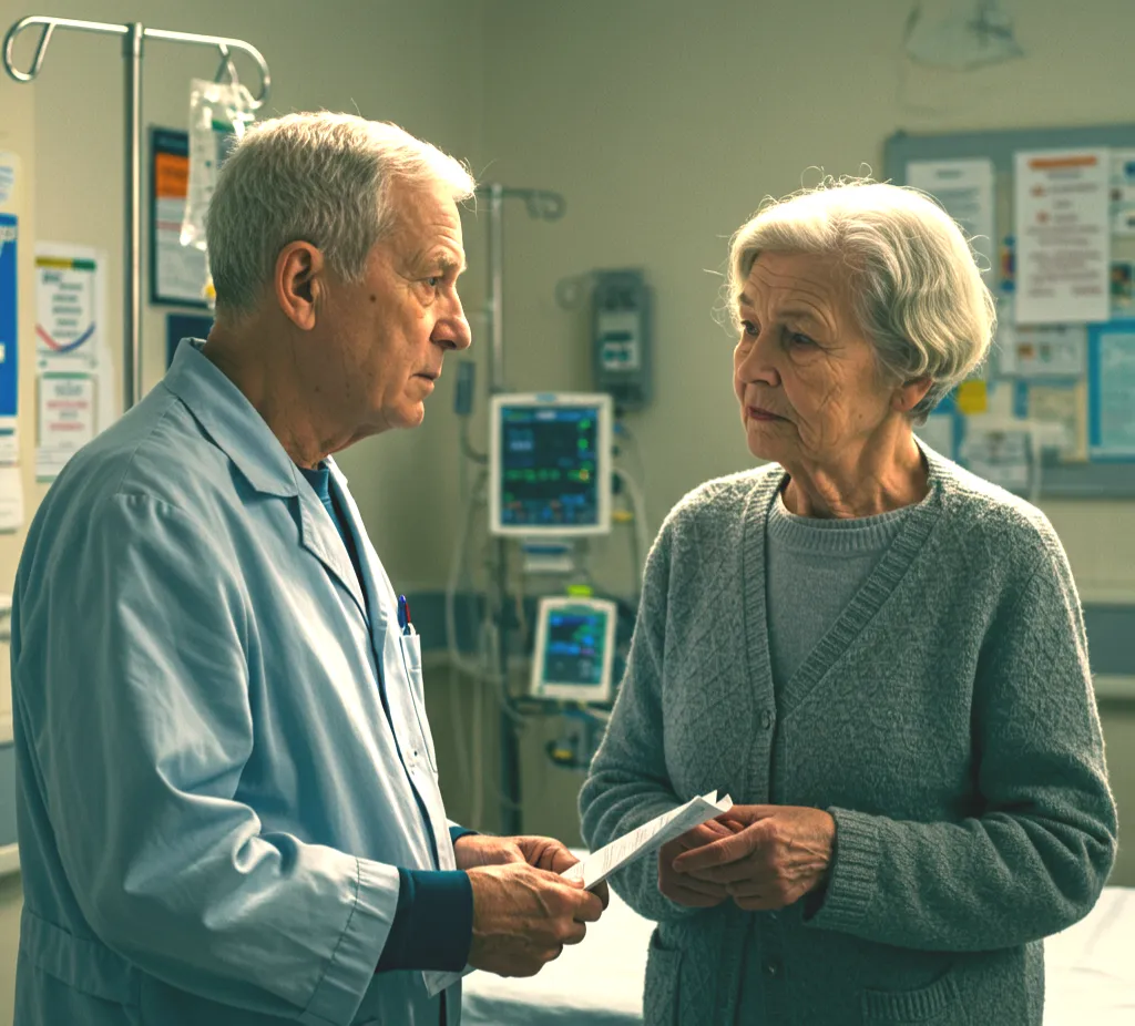 woman talking to doctor about diagnosis 
