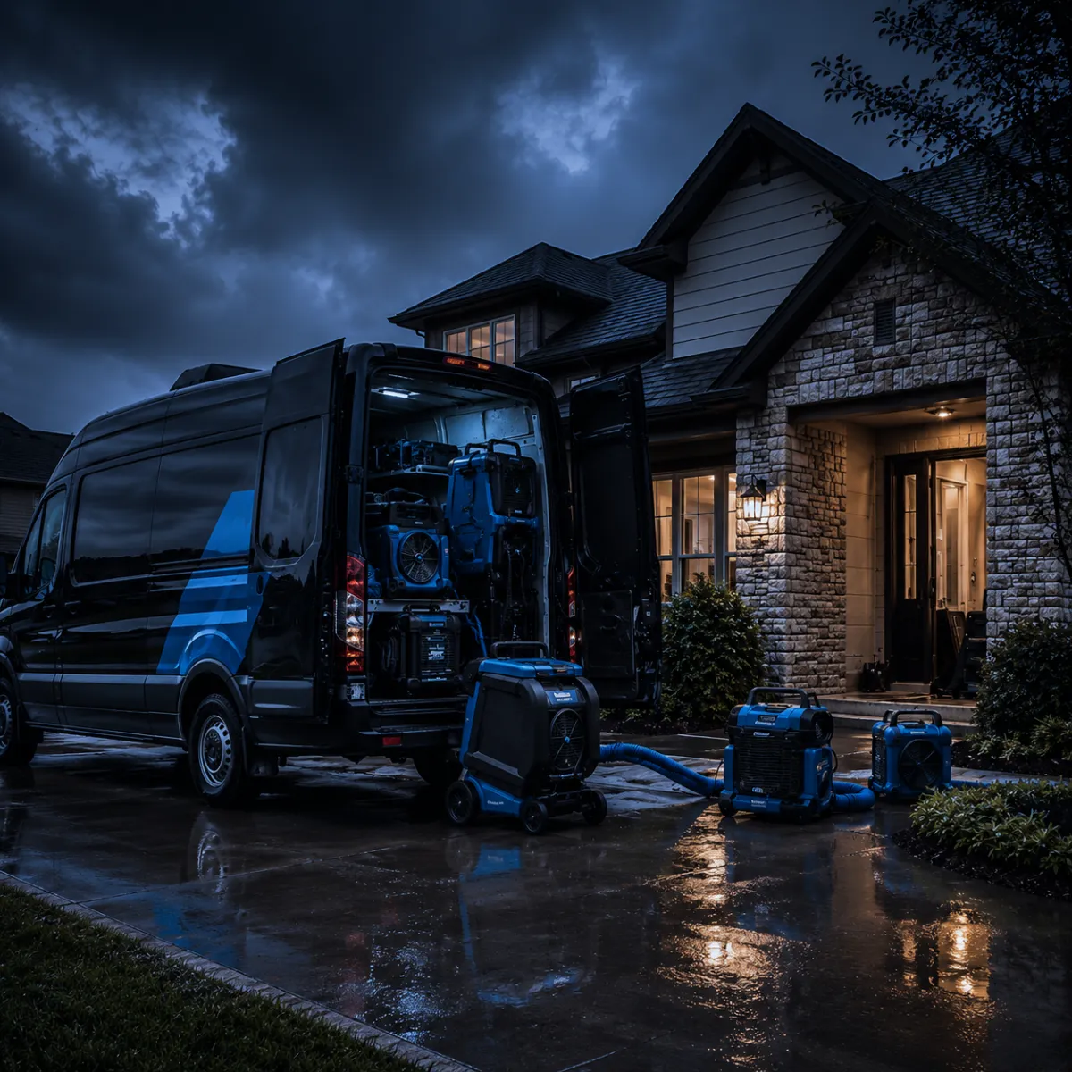 Elite Restoration team and equipment serving homes across Greater Houston TX