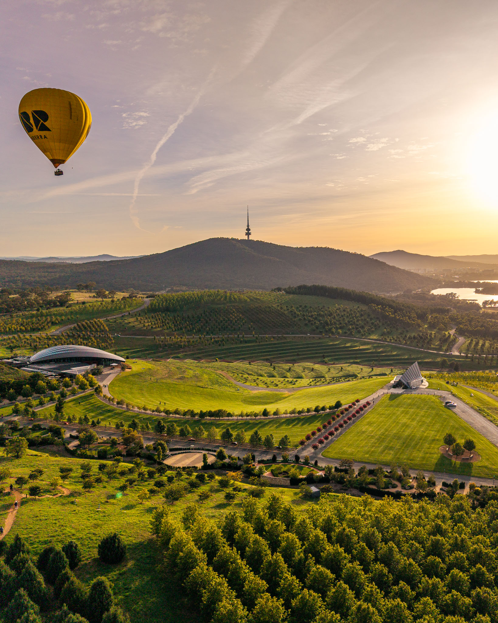 Wide landscape view of regional NSW with road or river