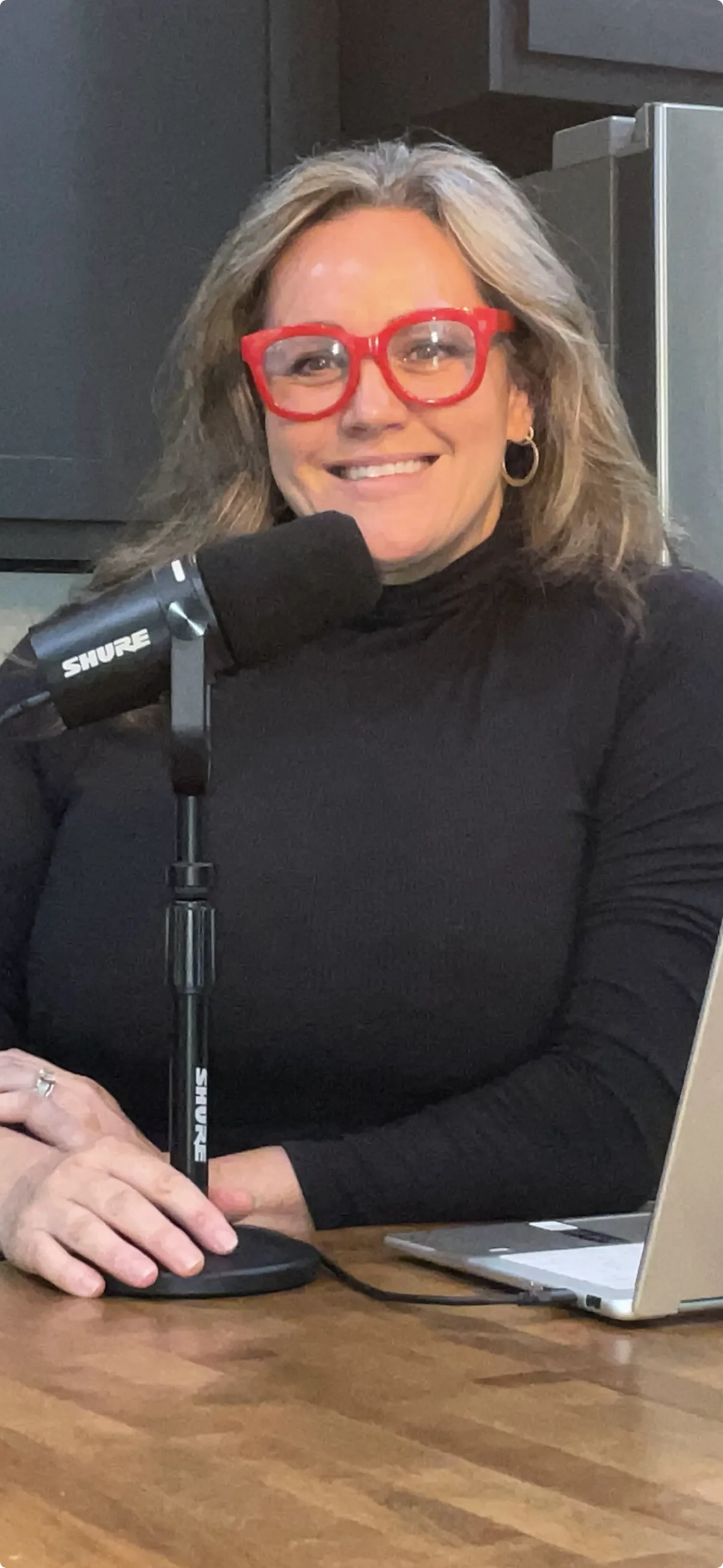 Carmen Ball recording The Profitable Myofunctional Therapist podcast