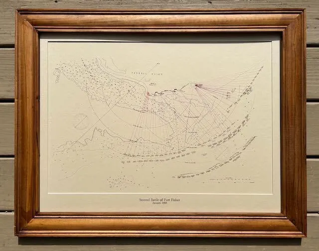 Fort Fisher Map - framed