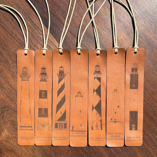 Bookmarks on leather