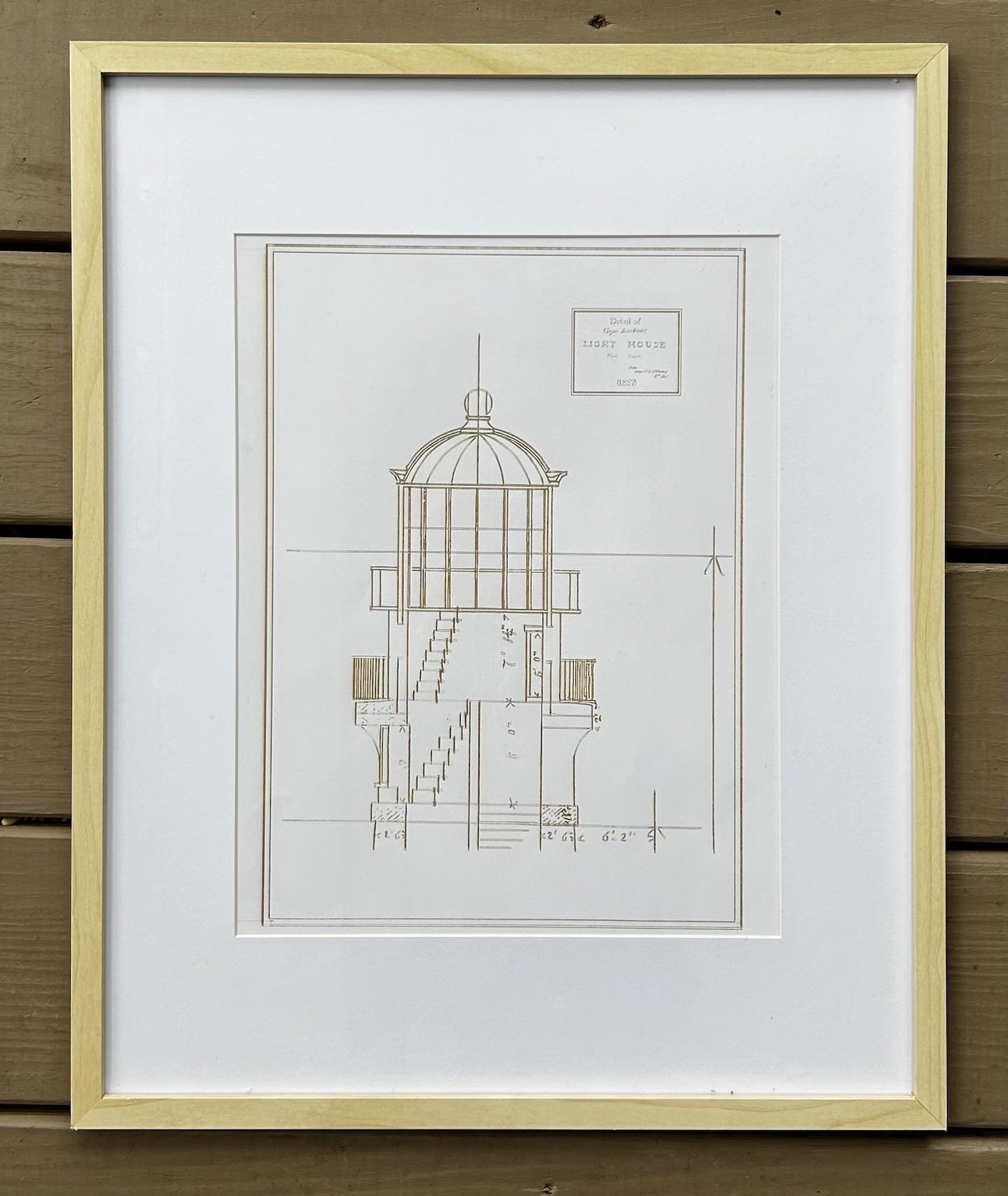Cape Lookout Architectural detail on cream