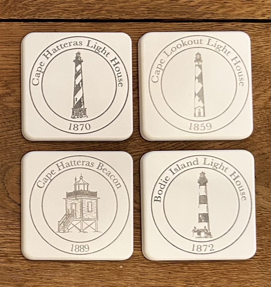 Diatomaceous Earth Lighthouse Badge Coasters