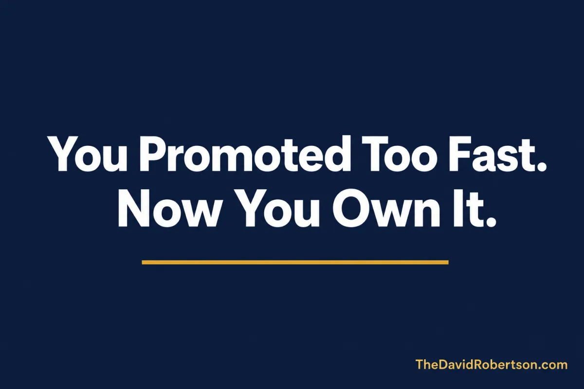 When You Promote Someone Too Fast, You Own the Aftermath
