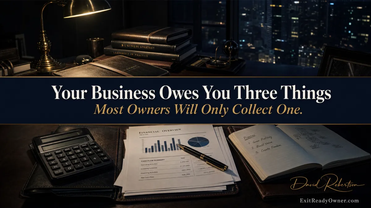 Your Business Owes You Three Things. Most Owners Will Only Collect One.