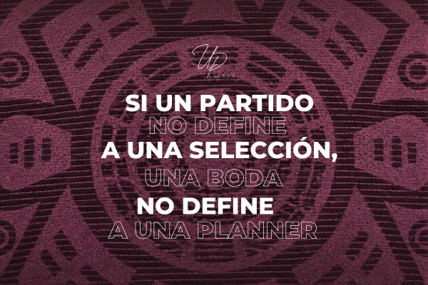 Wedding Planner aprendiendo que una derrota no define su carrera profesional.