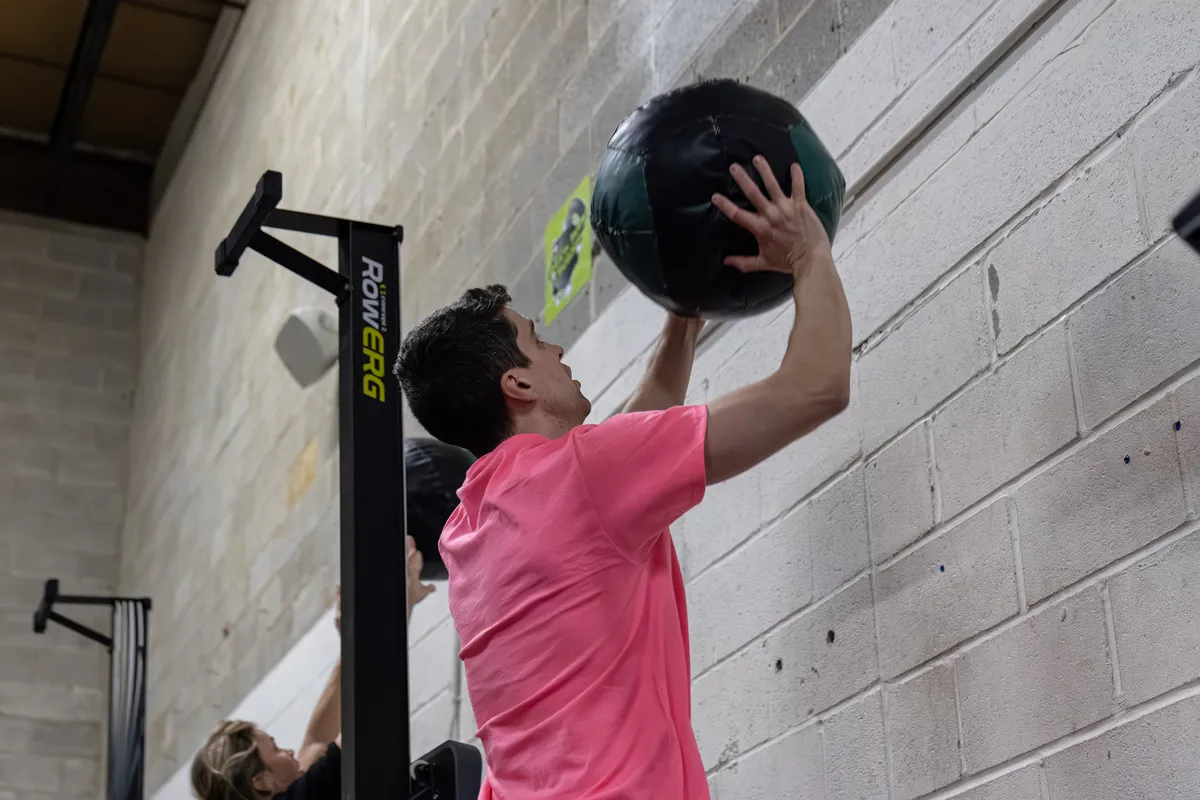 Zach CrossFit working on Wall Balls