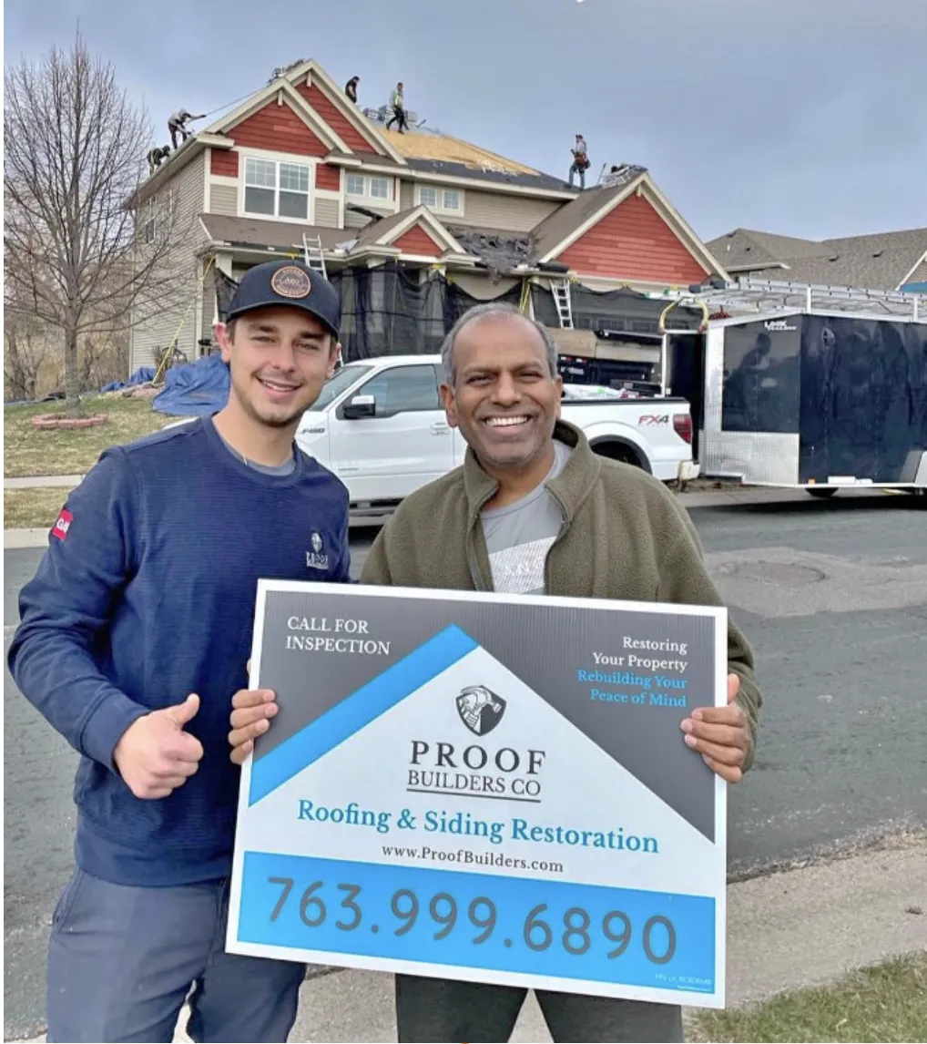 Proof Builders completed roofing project and 5 star review in Plymouth MN