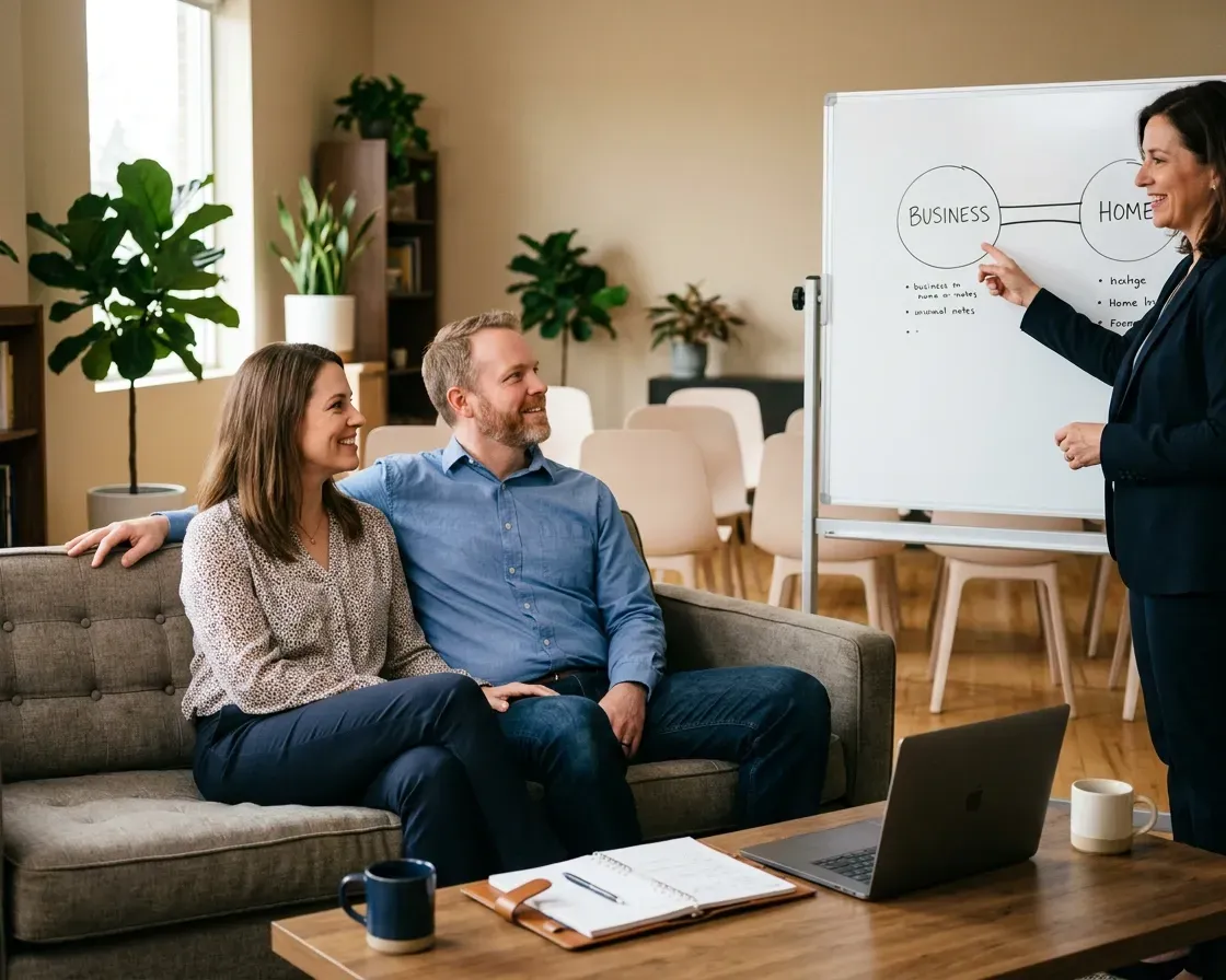 selective focus photography of people sits in front of table inside room