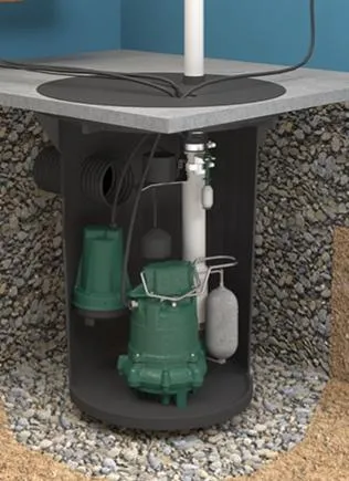 Cleanly Installed Sump Pump Illustration