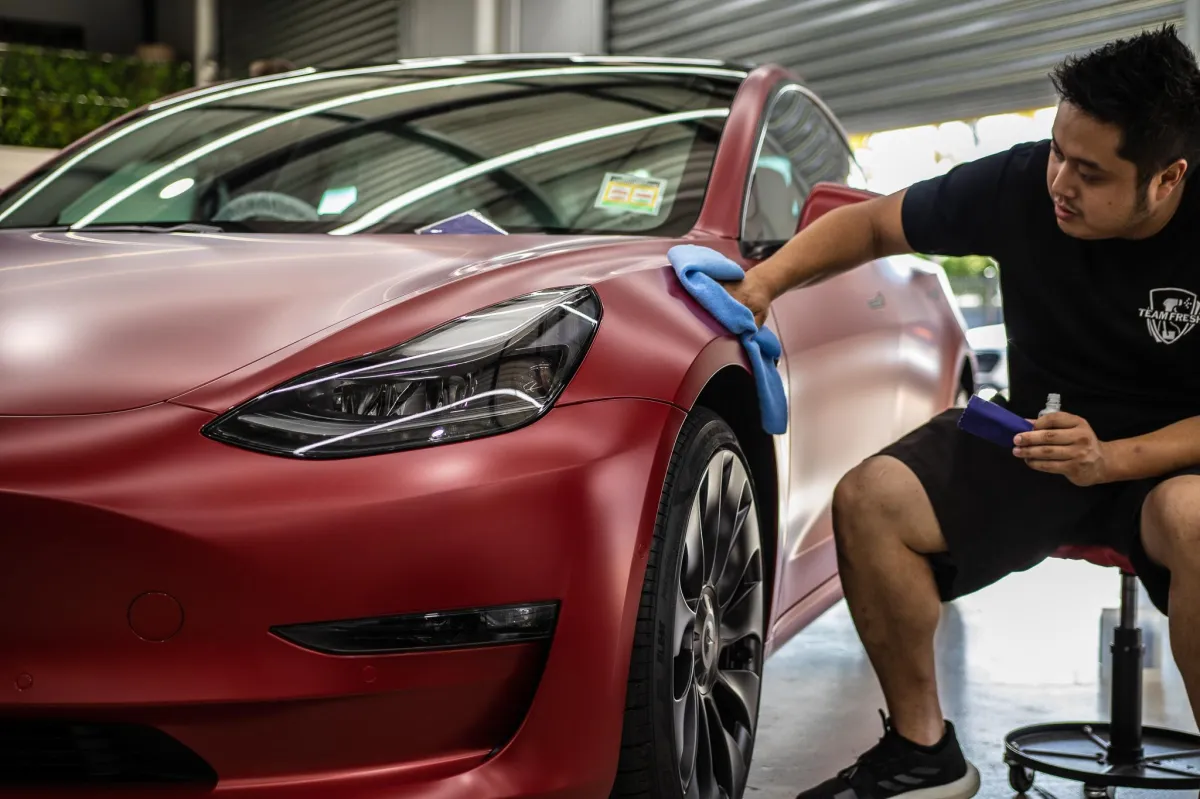 Ceramic coating applied to a new vehicle