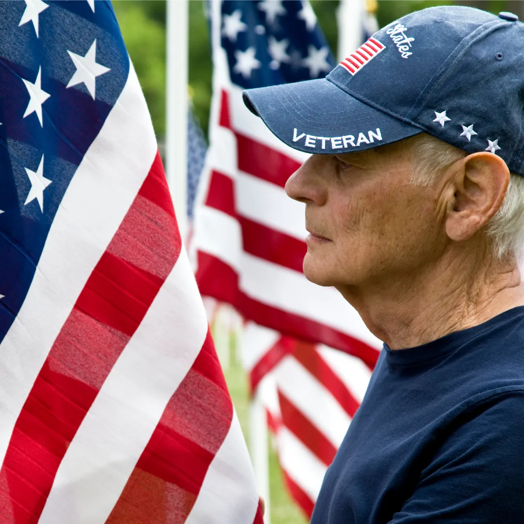 Retired military family silhouette symbolizing TRICARE For Life and veteran benefits