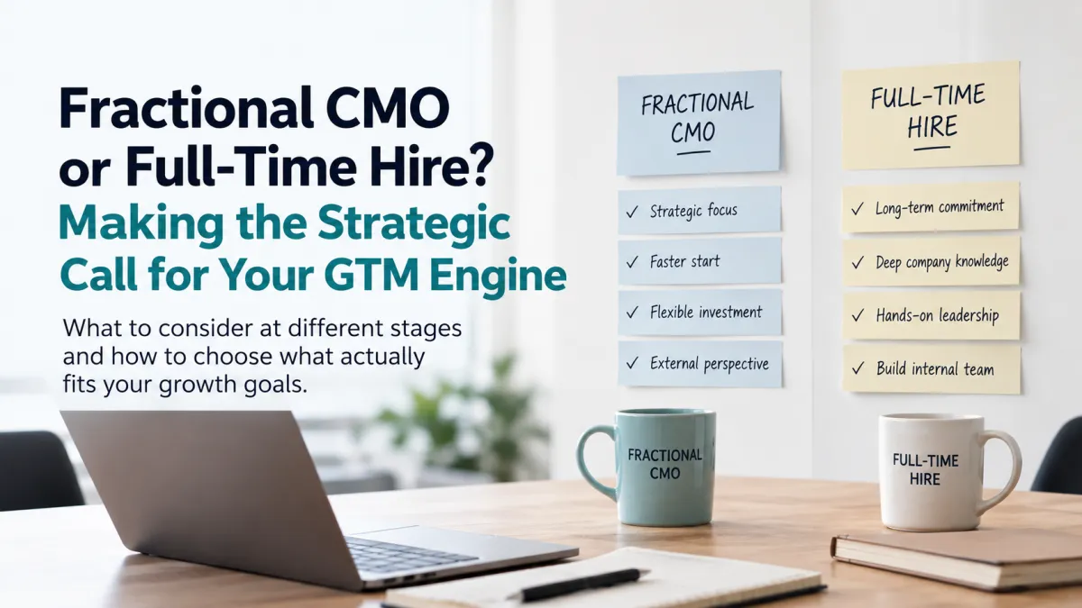 Fractional CMO or Full-Time Hire? Making the Strategic Call for Your GTM Engine