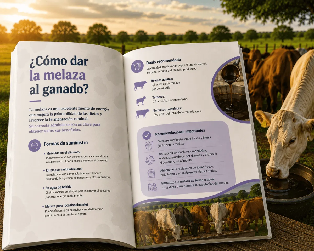 ¿Cómo dar la melaza al ganado?