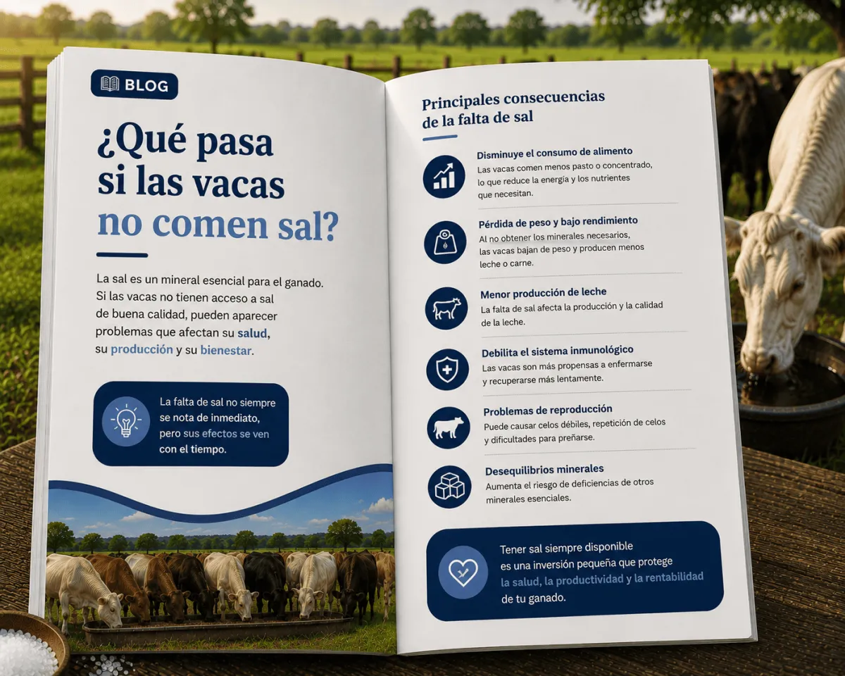 ¿Qué pasa si las vacas no comen sal? Riesgos para la salud y la productividad