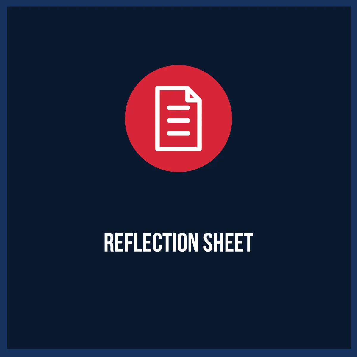 Alpha Elite Dad Reflection Sheet