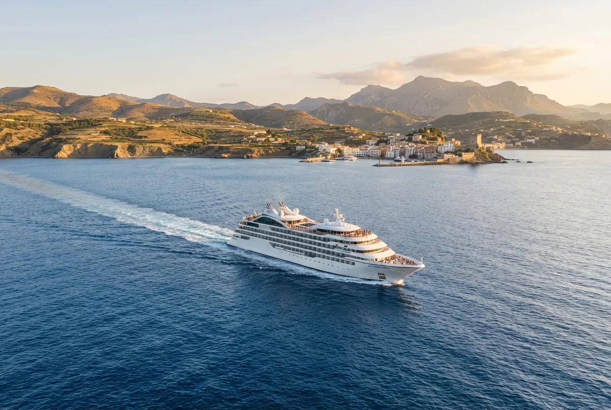 Pareja disfrutando del Mediterráneo a bordo de un crucero