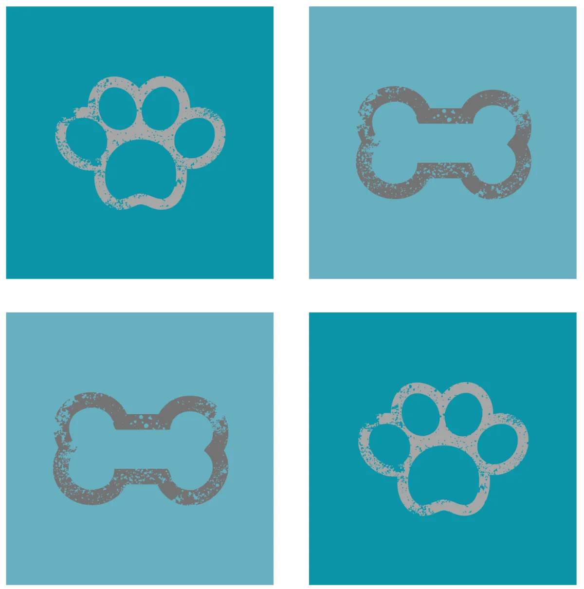 4windows with paw prints and bones