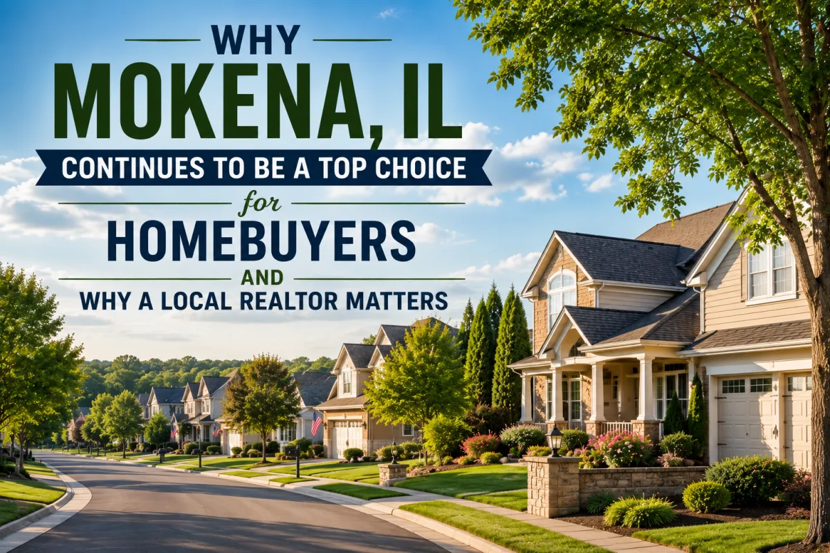 Beautiful residential neighborhood with modern homes in Mokena, Illinois