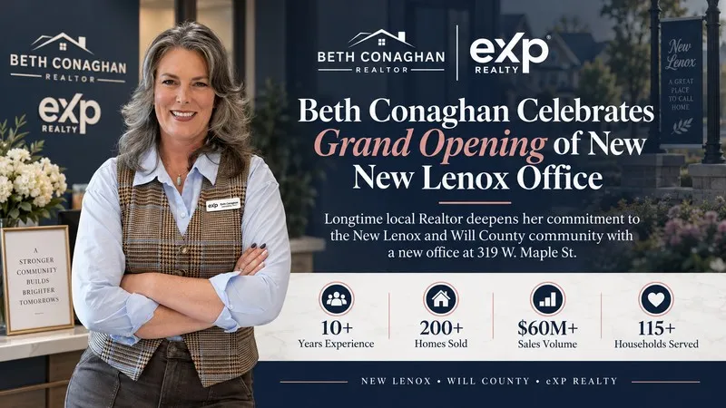 Beth Conaghan eXp Realty New Lenox office grand opening.