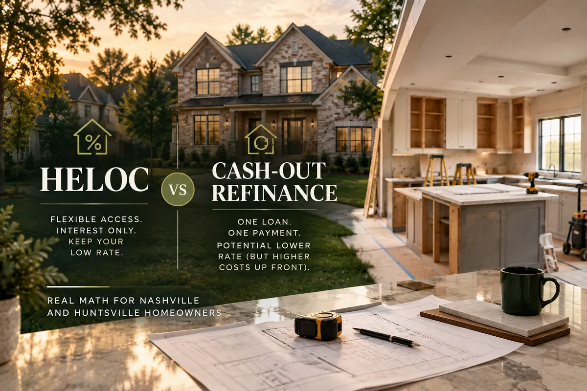 HELOC vs. Cash-Out Refinance: Real Math for Nashville and Huntsville Homeowners