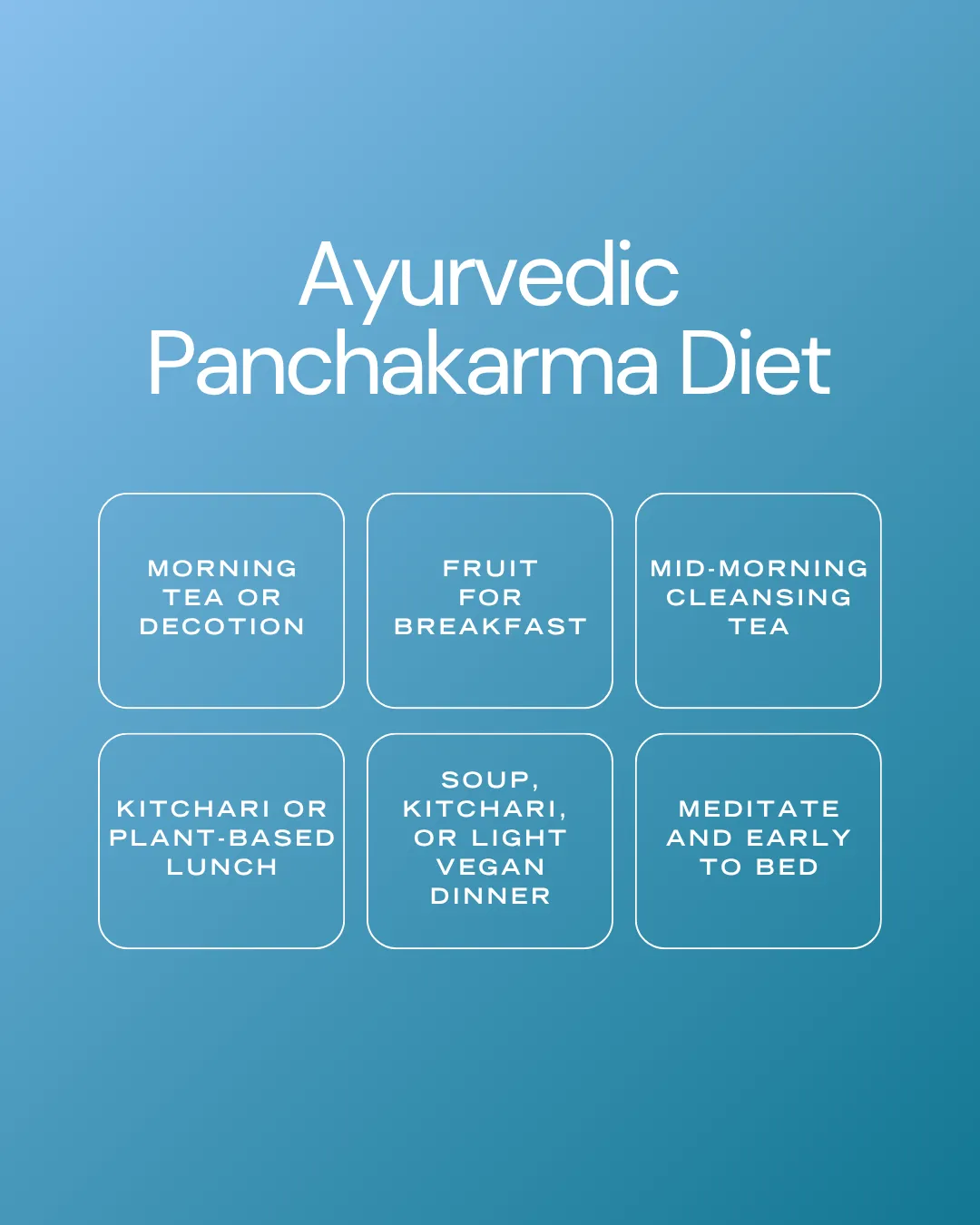 Ayurvedic Panchakarma Diet guide with daily routine instructions