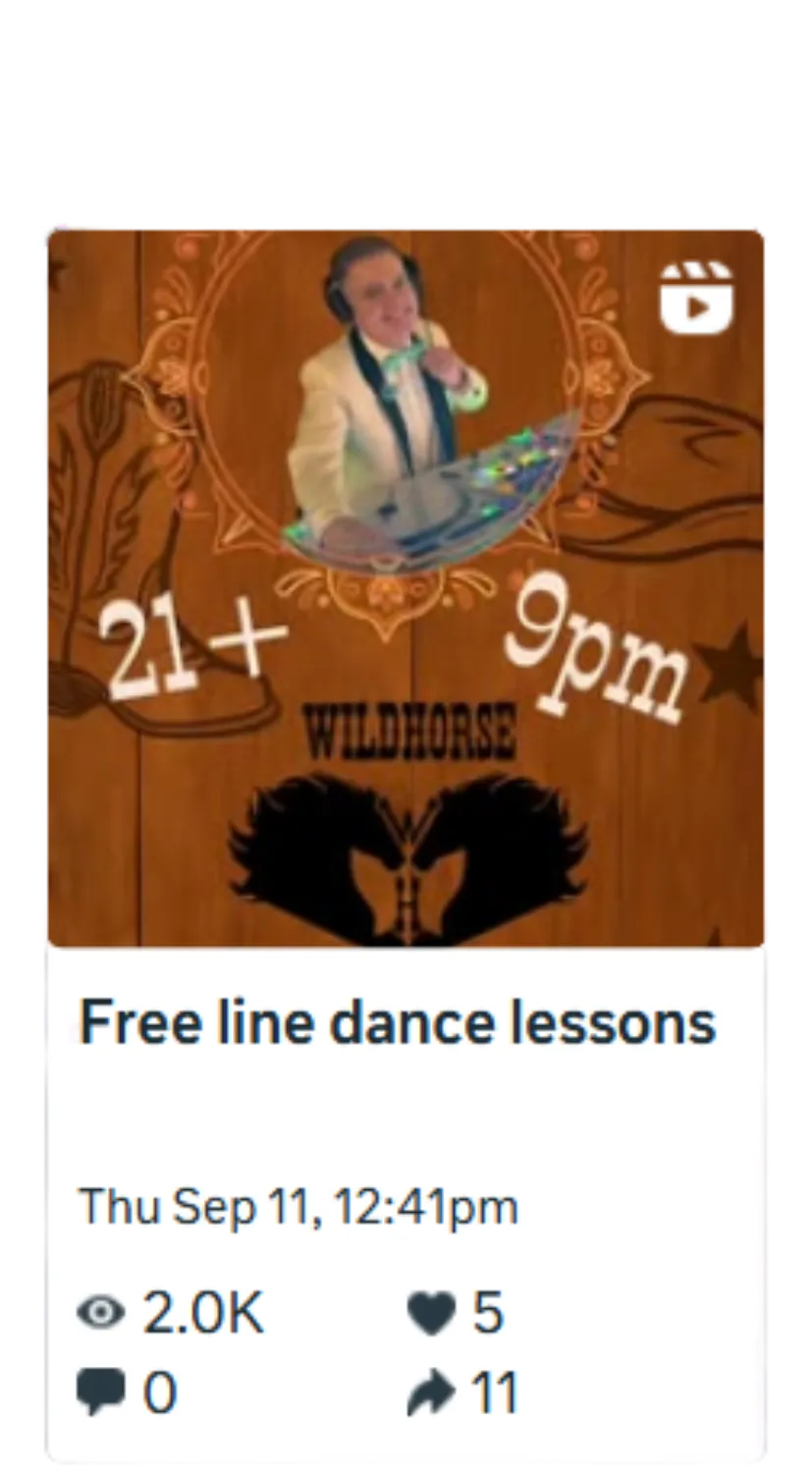 Image of Facebook post "Free line dance lessons"