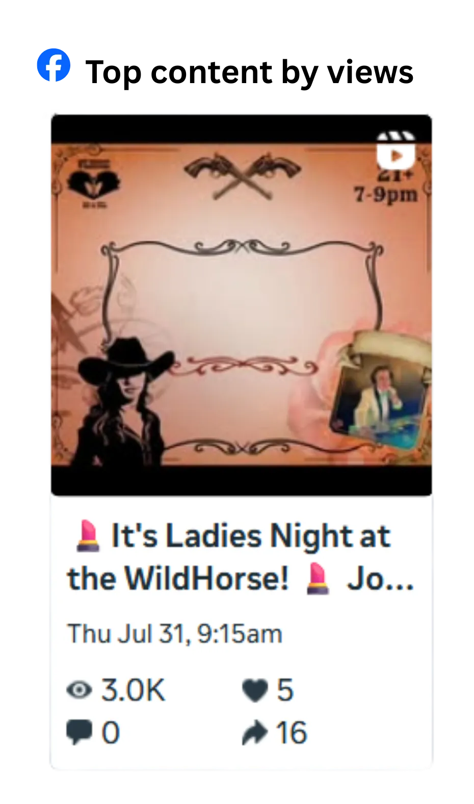 Facebook post image for "It's Ladies Night at the WildHorse!"