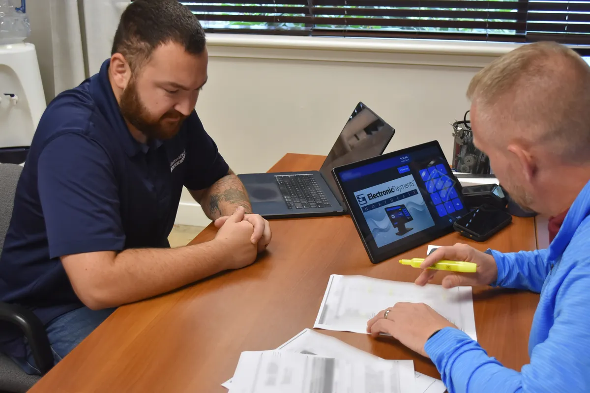 Joel and Cody in the EPI Northeast office