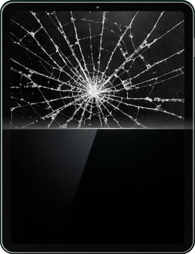 Before and after tablet screen repair