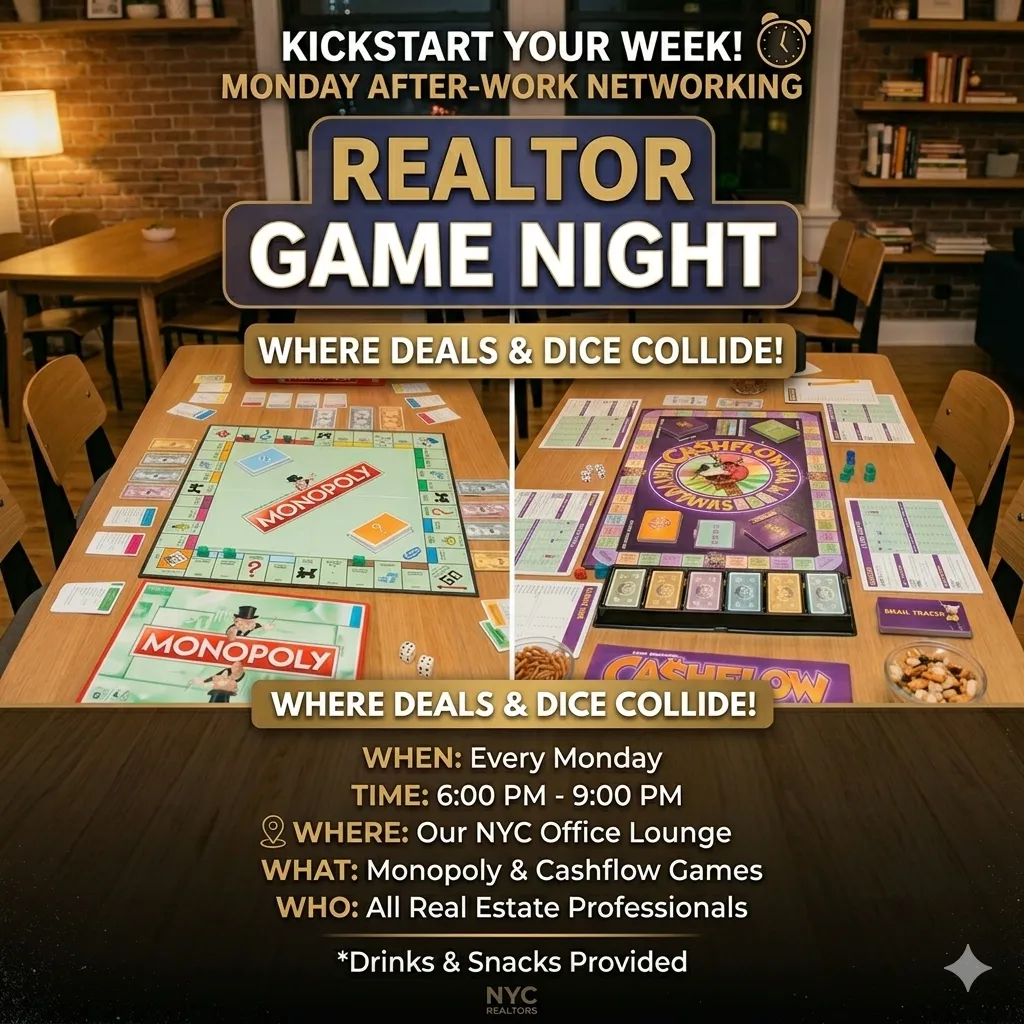 a group of people standing around a table