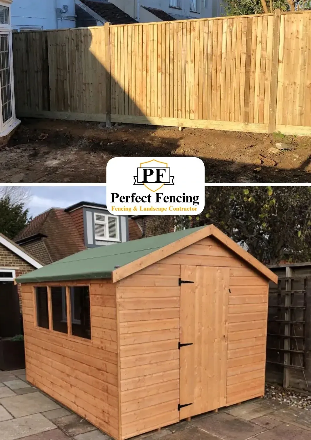 shed and fencing built by perfect fencing in newhaven sussex