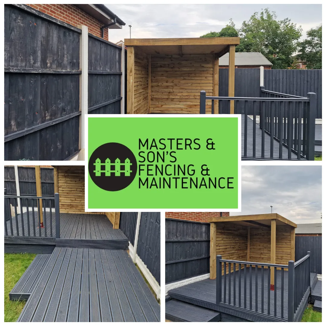 Outdoor garden room built by masters & son's fencing & maintenance lutterworth near leicester