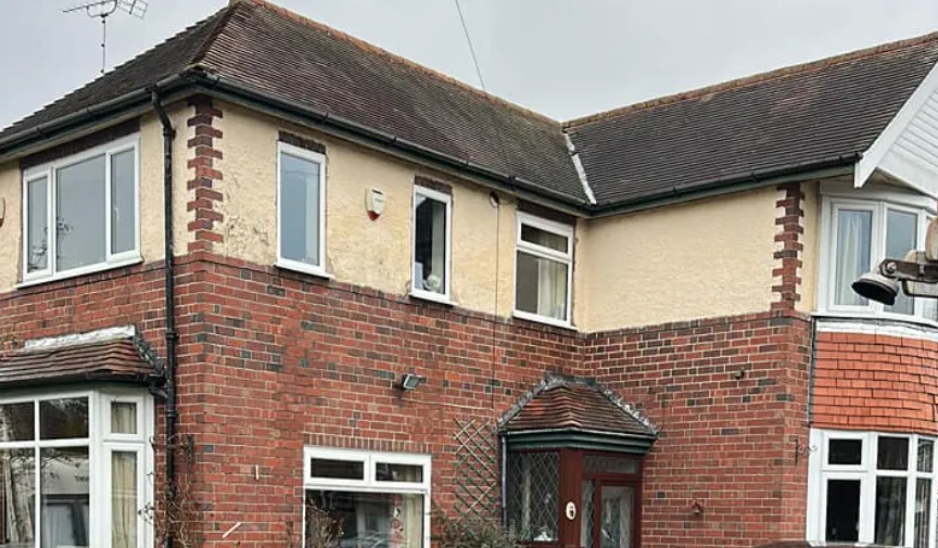 house before window cleaning